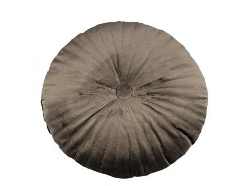 Kulatý sametový polštář Ø40 cm, barva 8 šedá paloma