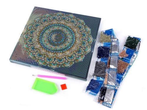 Diamantové malování s rámem, kreativní sada, barva 4 viz foto mandala