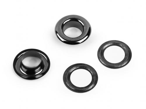 Průchodky s podložkou vnitřní Ø8 mm / vnější Ø15 mm lesklé, barva 2 nikl černý