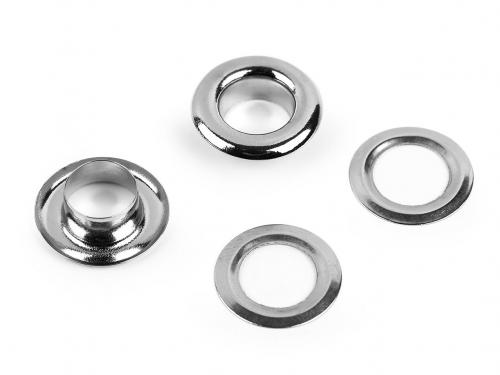 Průchodky s podložkou vnitřní Ø8 mm / vnější Ø15 mm lesklé, barva 1 nikl