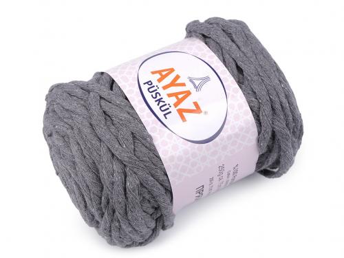 Bavlněná pletací příze Püskül 250 g, barva 5 (1130) šedá