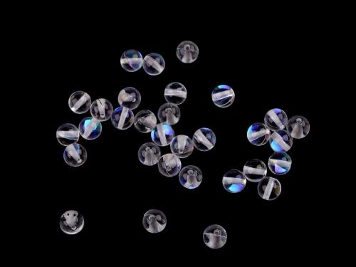 Skleněné korálky s AB efektem Ø6 mm, barva 1 transparent