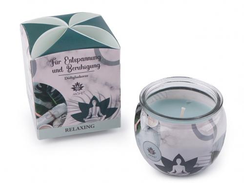 Vonná svíčka ve skle 90 g, barva 10 (Relaxing) mint