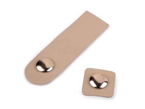 Magnetické zapínání s eko kůží 20x70 mm, barva béžová světlá zlatá