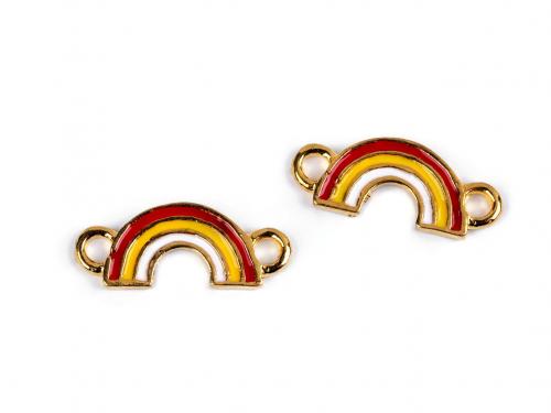 Ozdobný díl / přívěsek duha 7x17 mm, barva zlatá