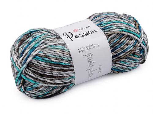 Pletací příze Passion 100 g, barva 5 (1241) tyrkys