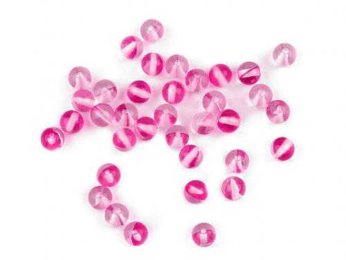 Skleněné korálky s AB efektem Ø6 mm, barva 4 pink