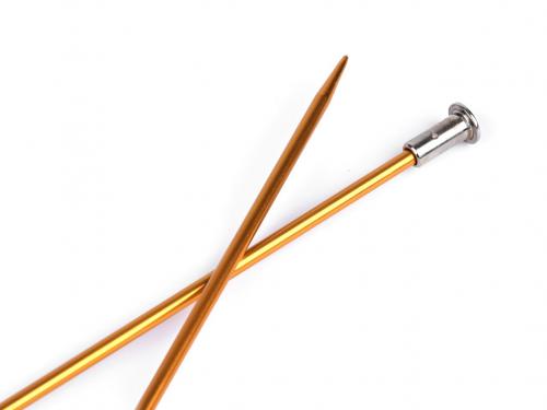 Rovné jehlice č. 3; 3,5; 4; 4,5; 5; 5,5; 6; 8; 9; 10, barva 1 (3 mm) zlatá