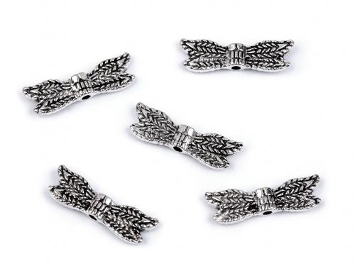 Ozdobný díl křídla vážky 6x21 mm, barva platina