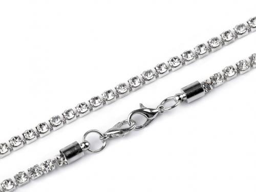Štrasový řetízek na kabelky i oděvy 33,5 cm, barva crystal