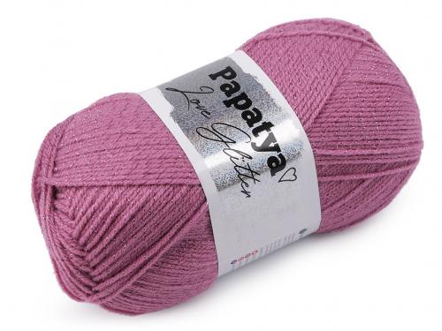 Pletací příze Papatya Love Glitter 100 g, barva 7 (3570) lila