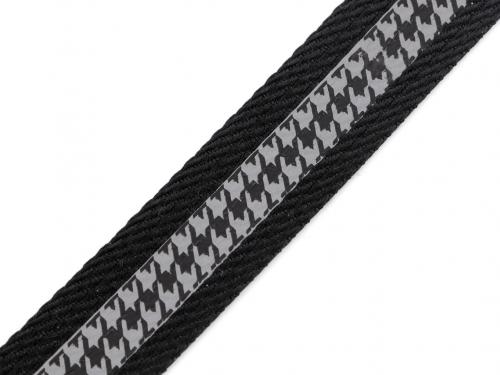 Lampas s reflexním pruhem šíře 23 mm, barva černá