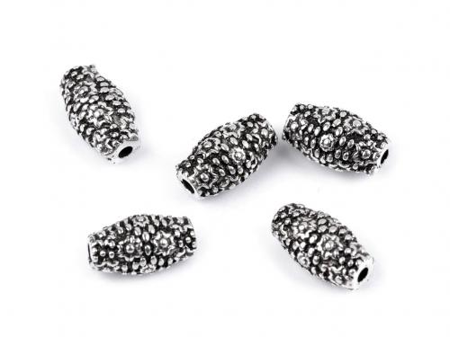 Kovový korálek 5x10 mm, barva 1 platina