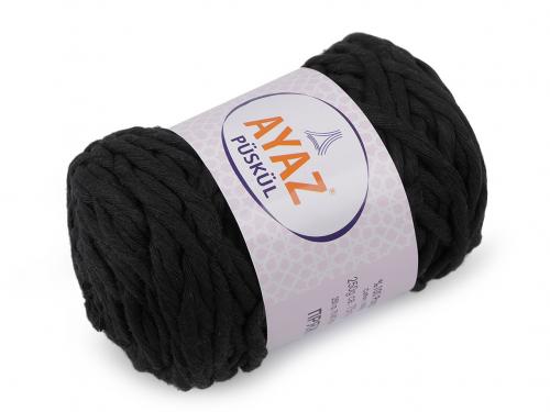 Bavlněná pletací příze Püskül 250 g, barva 8 (1217) černá