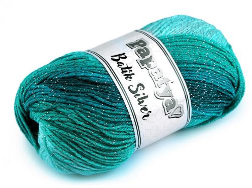 Pletací příze Papatya Batik Silver 100 g, barva 16 (36) tyrkys sv.