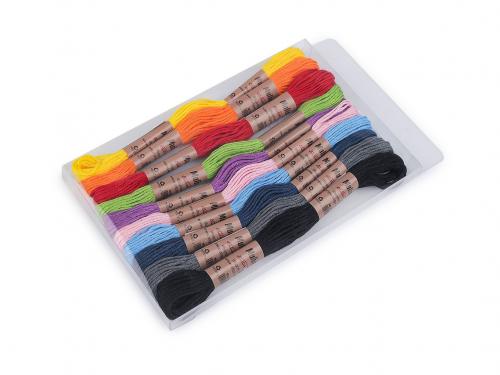 Příze vyšívací Mouline sada 10 ks/8 m, barva 2 mix tmavý