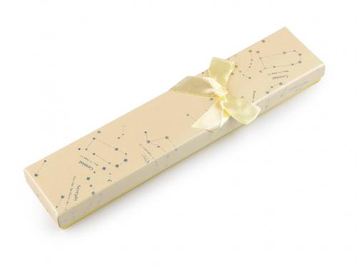 Krabička s mašličkou 4,5x21,5 cm, barva 8 krémová světlá hvězdy