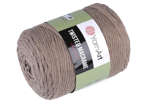Pletací příze Twisted Macrame 500 g, barva 6 (768) hnědá přírodní