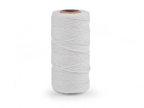Bavlněná příze macrame / háčkovací, barva 1 krémová nejsvět.