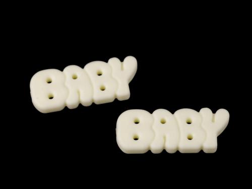 Silikonový přívěsek baby 17x44 mm, barva 1 krémová světlá