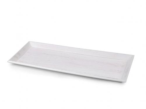 Dekorační tácek 40x14 cm, barva bílá