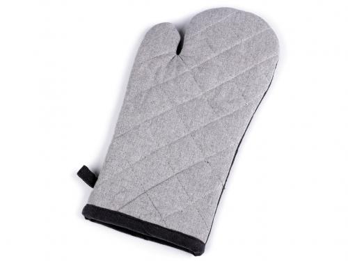 Kuchyňská chňapka levandule, káro, růže s magnetem, barva 12 antracitová šedá světlá