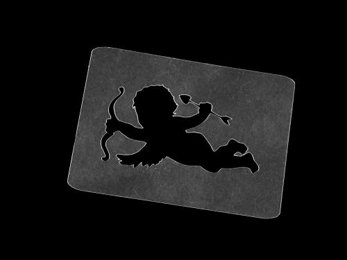 Plastová šablona k malování na textil 6,5x9 cm, barva 2 transparent anděl