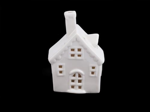 Porcelánový domeček svítící, barva bílá