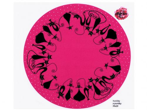 Panel na kolovou sukni pro panenku, barva 9 pink kočka
