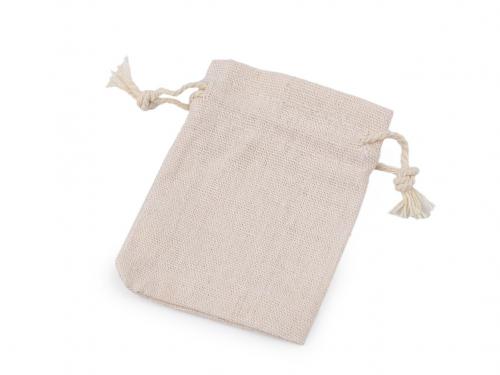 Lněný pytlík 7x9 cm, barva 1 režná světlá