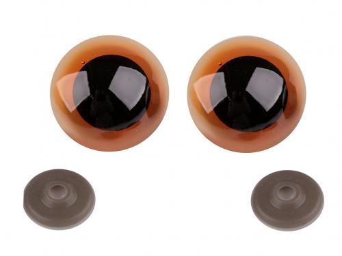 Oči velké s pojistkou Ø40 mm, barva 3 hnědobéžová