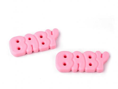 Silikonový přívěsek baby 17x44 mm, barva 2 růžová sv.