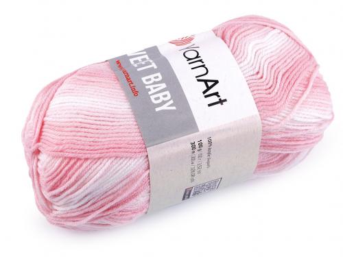 Pletací příze Sweet Baby 100 g, barva 1 (914) růžová sv.