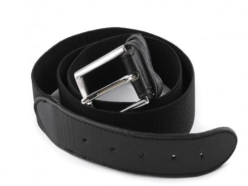 Pásek pružný šíře 3,9 cm unisex, barva 4 černá