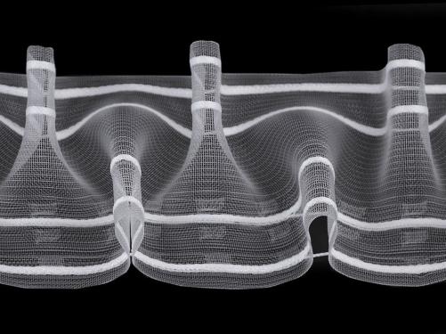 Záclonovka šíře 10 cm žabkové řasení, barva transparent