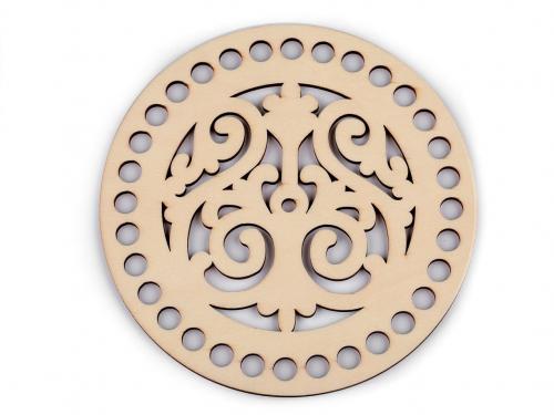 Víko na pletení / háčkování mandala Ø15 cm, barva 5 přírodní sv.