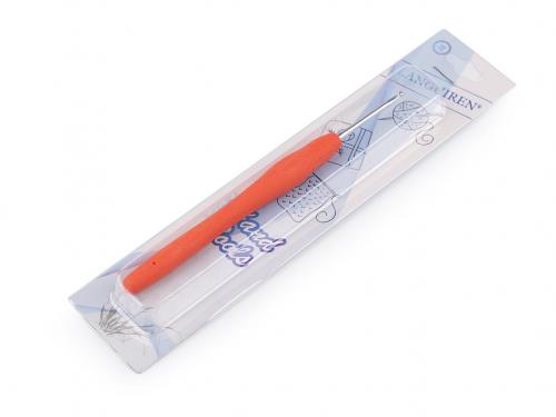 Háček na háčkování se silikonovou rukojetí vel. 2,5; 3; 3,5, barva 1 (2,5 mm) oranžová