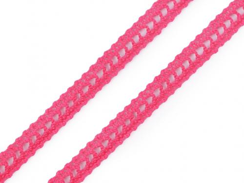 Krajka / vsadka paličkovaná šíře 13 mm, barva 3 pink