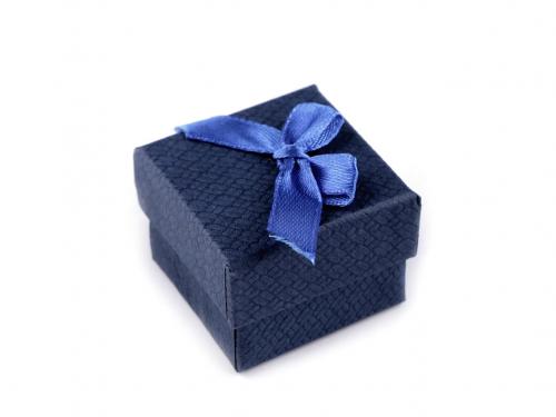 Krabička s mašličkou 4x4 cm, barva 6 modrá tmavá