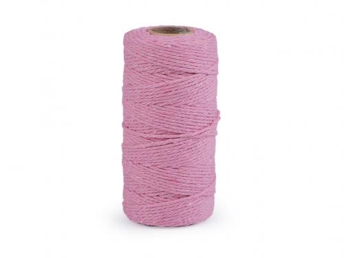 Bavlněná příze macrame / háčkovací, barva 3 růžová sv.