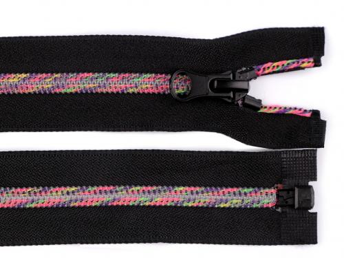 Duhový spirálový zip šíře 5 mm délka 60 cm, barva 332 černá