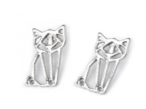 Přívěsek mini kočka 8x13 mm, barva platina