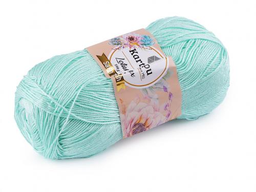 Pletací příze Lotus Lux 100 g, barva 7 (507) mint AB