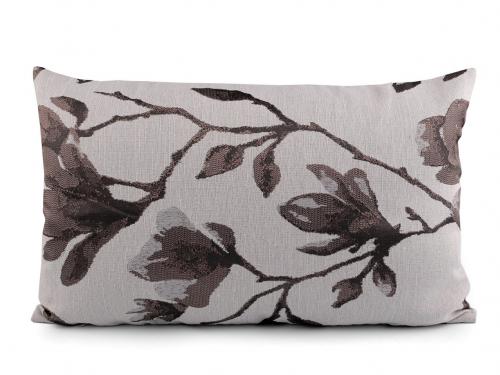 Povlak na polštář magnolie 30x50 cm, barva šedá světlá