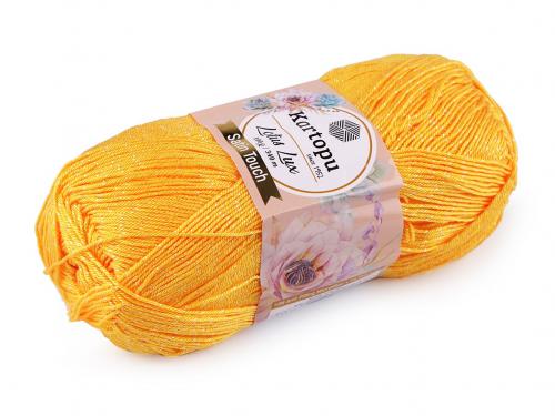 Pletací příze Lotus Lux 100 g, barva 4 (318) oranžovožlutá AB