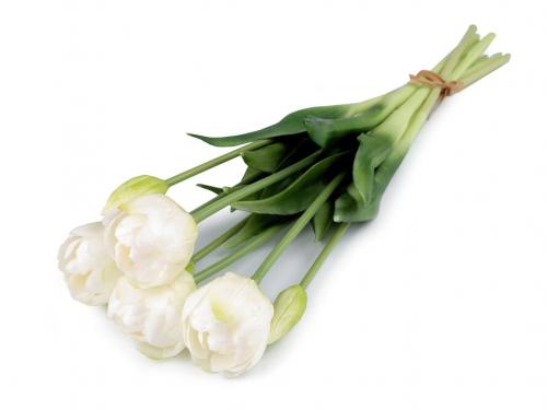 Umělá kytice tulipán, barva 1 bílá