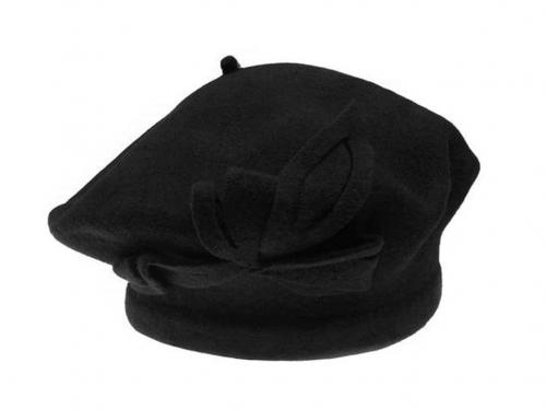 Dámský / dívčí baret Tonak 100% vlna, barva 3 (001_090018) černá