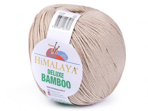 Pletací příze Deluxe Bamboo 100 g, barva 3 (21) béžová světlá