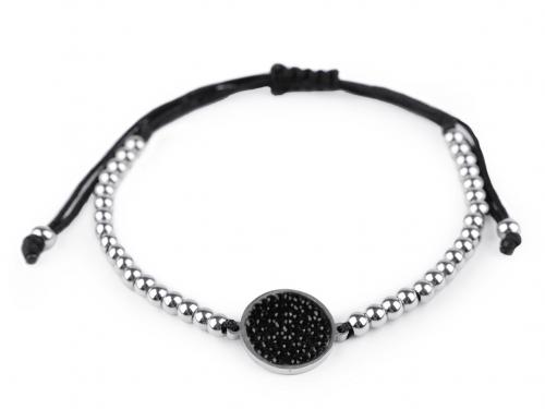 Náramek shamballa z nerezové oceli, barva 6 černá