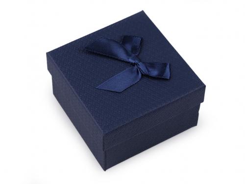 Krabička s mašličkou 9x9 cm, barva 20 modrá tmavá